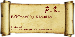 Péterffy Klaudia névjegykártya