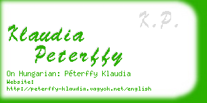 klaudia peterffy business card